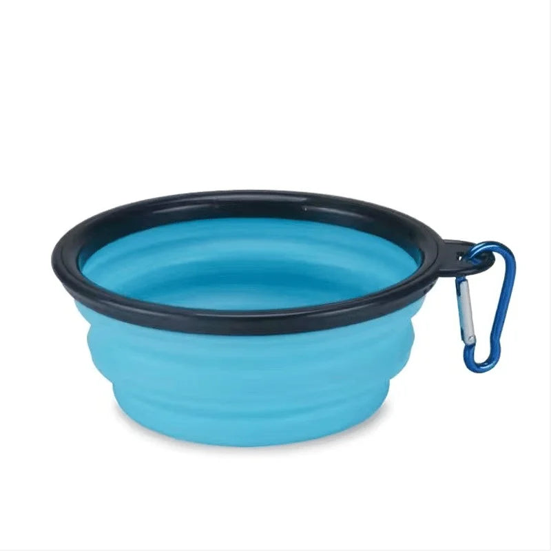 Collapsible Silicone Pet Travel Bowl with Carabiner Clip – 350ml | Dogs & Cats