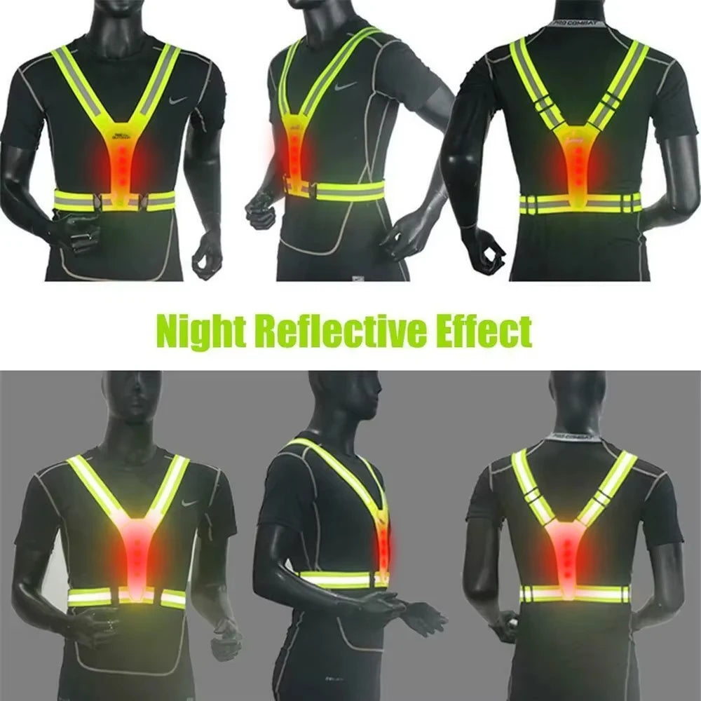 LED Reflective Running Vest – High Visibility Night Safety Harness | Running & Cycling