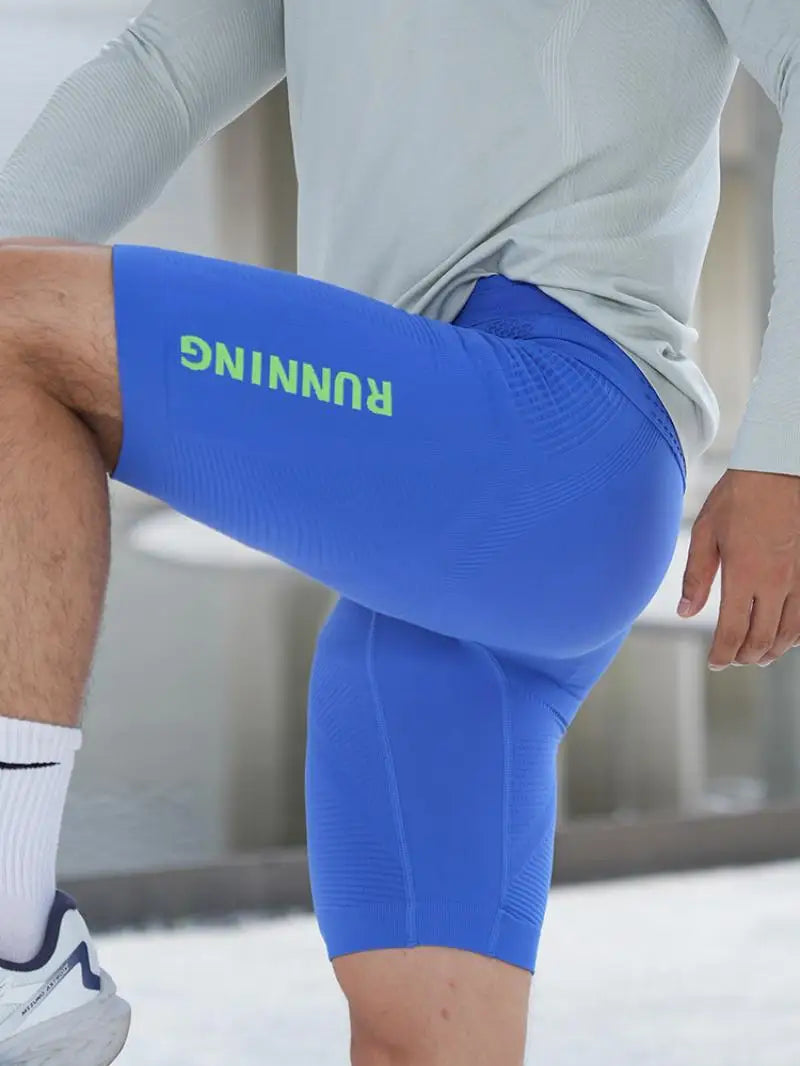 Men's Compression Running Shorts with Pockets | Quick-Dry Nylon-Elastane Athletic Shorts