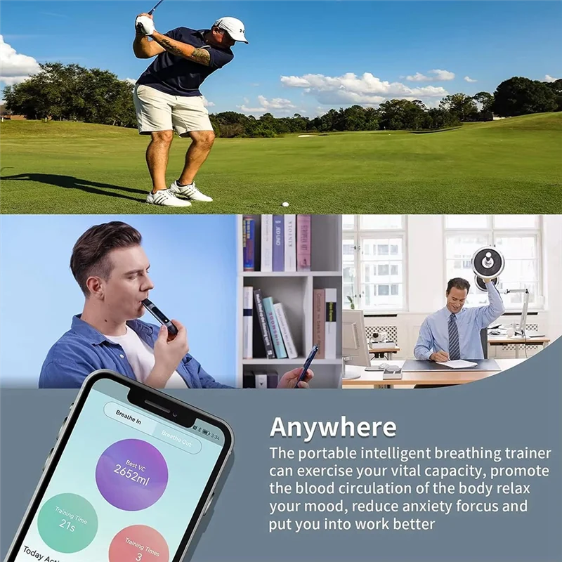 B24B Intelligent Breath Trainer & Spirometer | Digital Lung Fitness Trainer