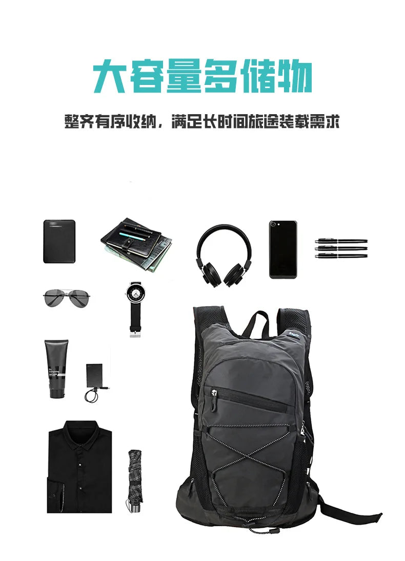 Trail Hydration Accessories: Highly Reflective, Backpack With Water Bladder / Rungear