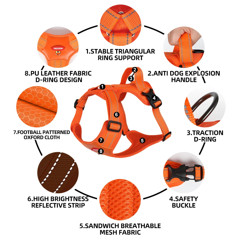 Reflective Anti-Escape Dog Harness | Nylon Halter for Small & Medium Dogs | XS–XL