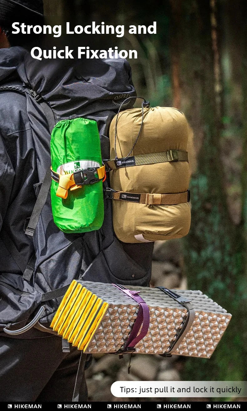 HIKEMAN Adjustable Outdoor Luggage Straps Camping Travel Gear Buckle Fastening Packing Belt for Hiking Accessories