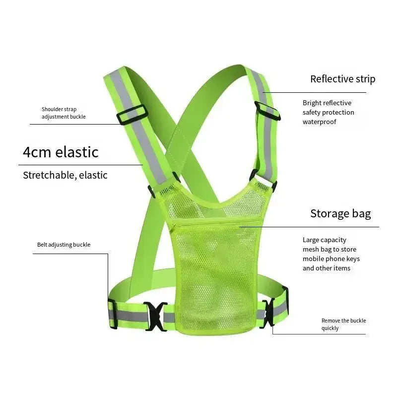 Hi-Vis Reflective Running Vest | Lightweight Breathable Nylon Safety Vest for Running & Cycling | RUNGEAR