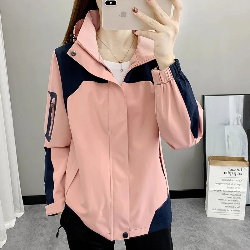 Women's Jacket Apparel: Waterproof, Windproof, Single-layer, Long Sleeved Hooded Jacket with Zipper / Rungear