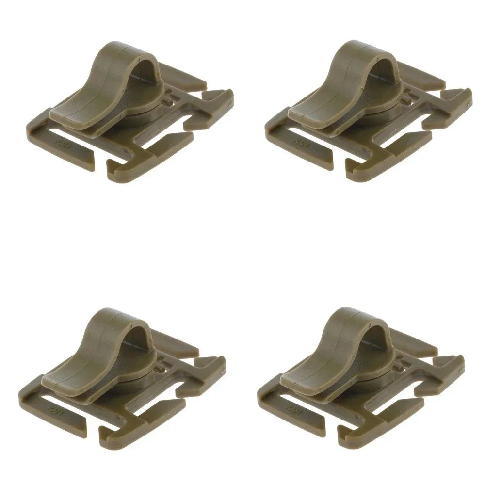 Rotatable Hydration Tube Webbing Clips – 2 or 4 Pack Hose Holder for Running & Hiking Packs
