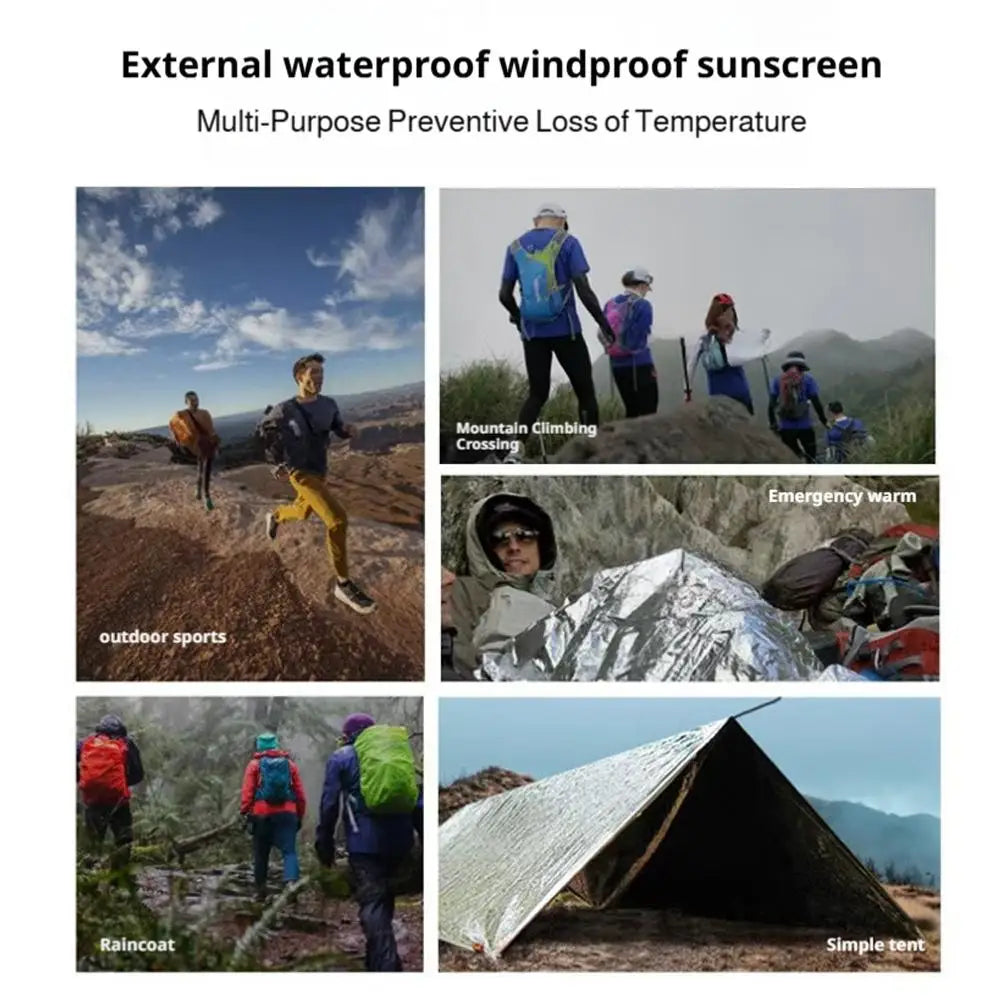 RUNGEAR Emergency Foil Thermal Blanket | Windproof & Waterproof Survival Blanket for Trail Running, Hiking & First Aid