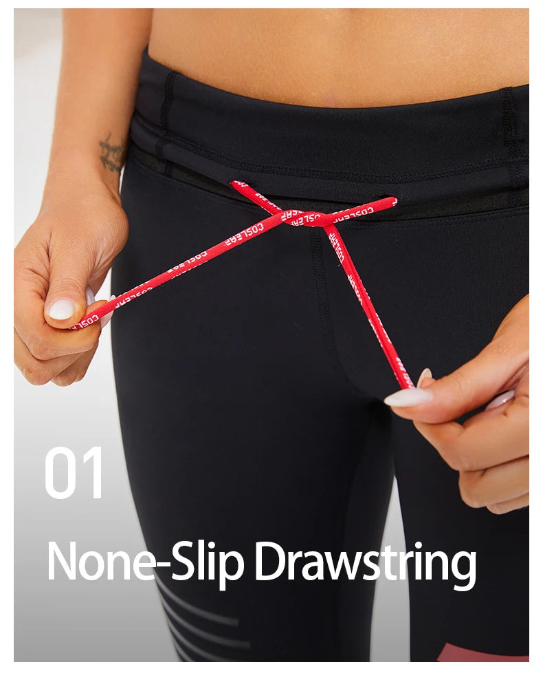 Women's Compression Apparel: Printed High Waisted Workout Pants With Pockets / Rungear