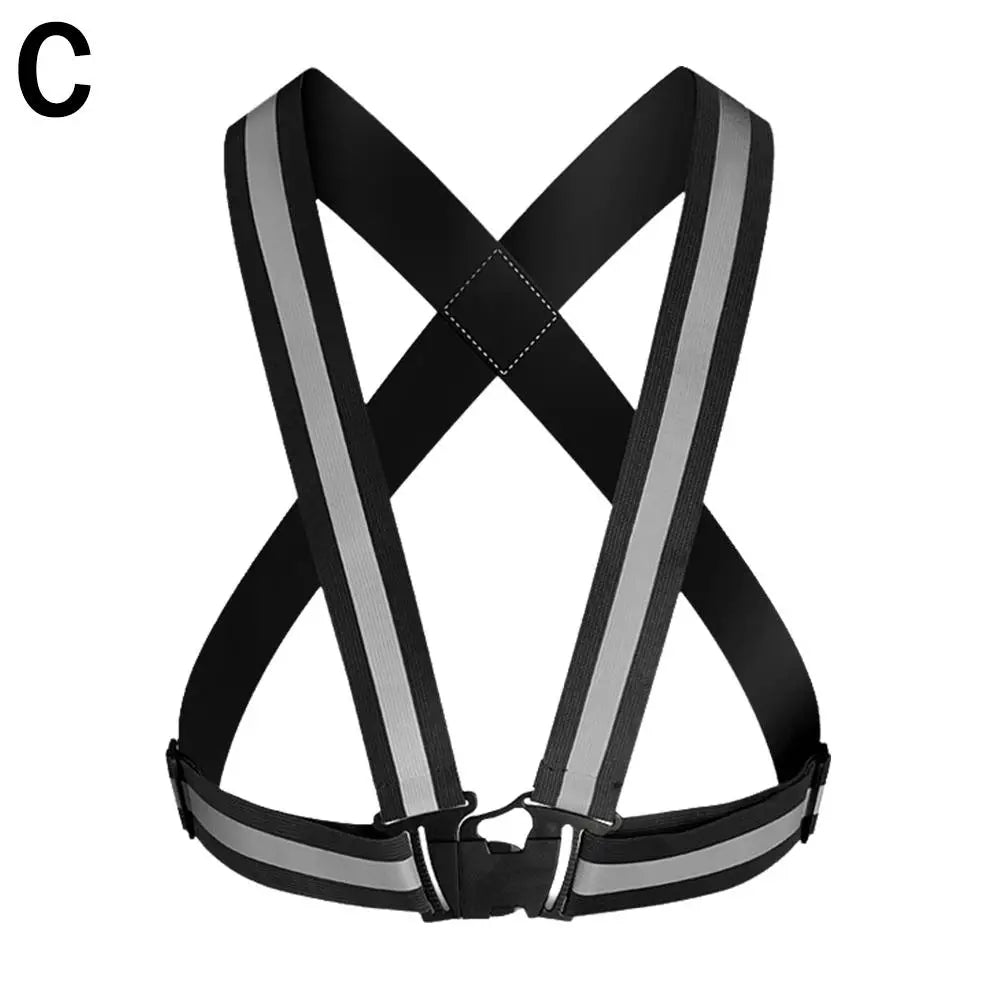 Reflective Safety Vest Harness – Adjustable, Elastic, High-Visibility | Night Running, Cycling & Outdoor | Adults & Children | 5 Colours