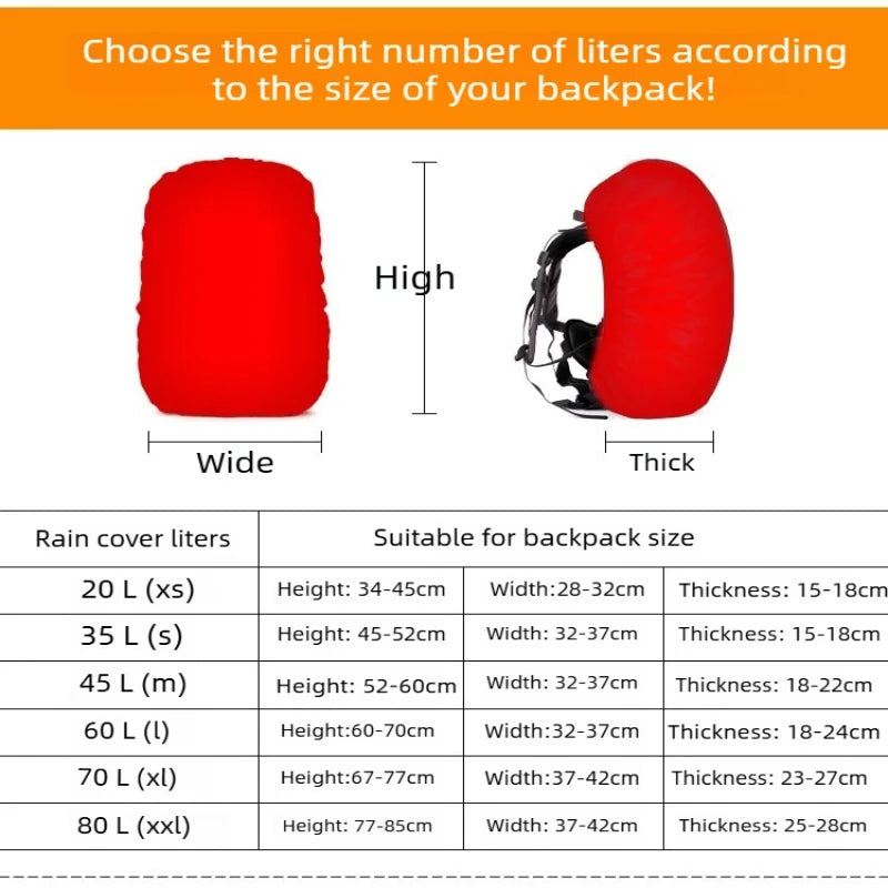 Trail Gear Accessories: Waterproof, Outdoors Backpack Rain Cover With Cross Buckle / Rungear