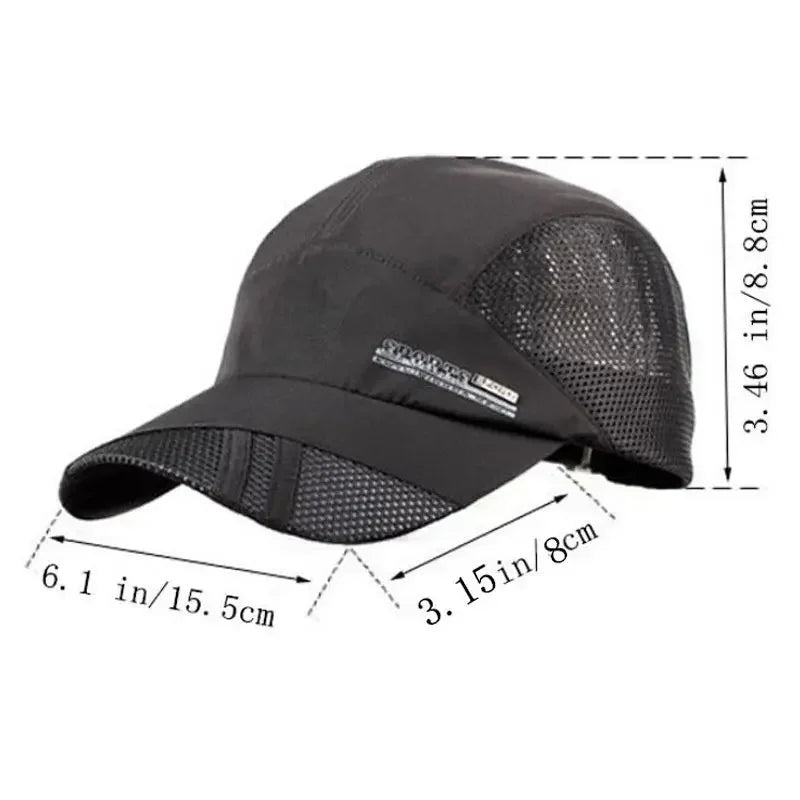 Quick-Dry Breathable Mesh Running Cap – Adjustable Baseball Visor | Sun Protection | Unisex