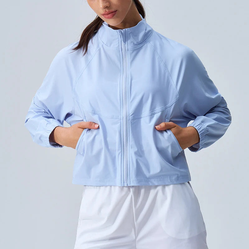 Women's Running Jackets: Long Sleeved, Full Zip, Cropped Workout Jackets UPF 50+ / Rungear