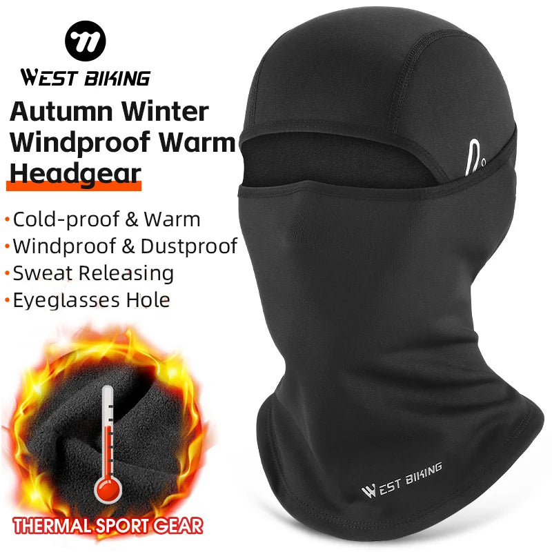 WEST BIKING Thermal Full Face Warm Windproof Balaclava Sports Gear For Cycling Hiking Motorcycle