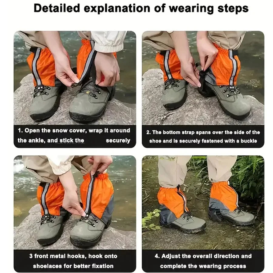 Lightweight Waterproof Ankle Gaiters | Reflective Trail Gaiters for Hiking & Mountaineering