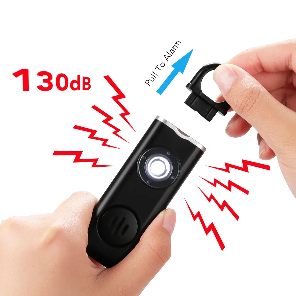 Awapow 130dB Personal Safety Alarm with LED Light – Rechargeable Self-Defense Keychain for Women