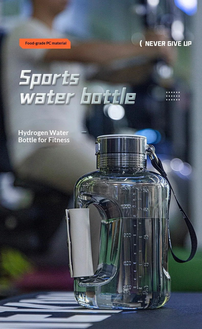 Running Hydration Accessories: Portable, Hydrogen Water Bottle 1.5L, Rich Water Generator, Large Capacity Sports Cup for Gym Outdoor Fitness / Rungear