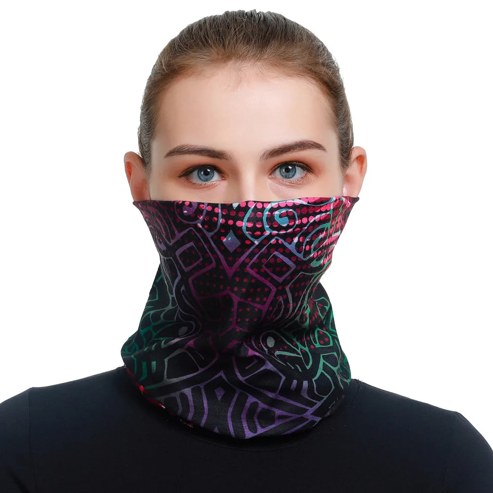 Versatile Seamless Buff for Men & Women – Gradient Bandana, Mask, Running Headband, Face Shield