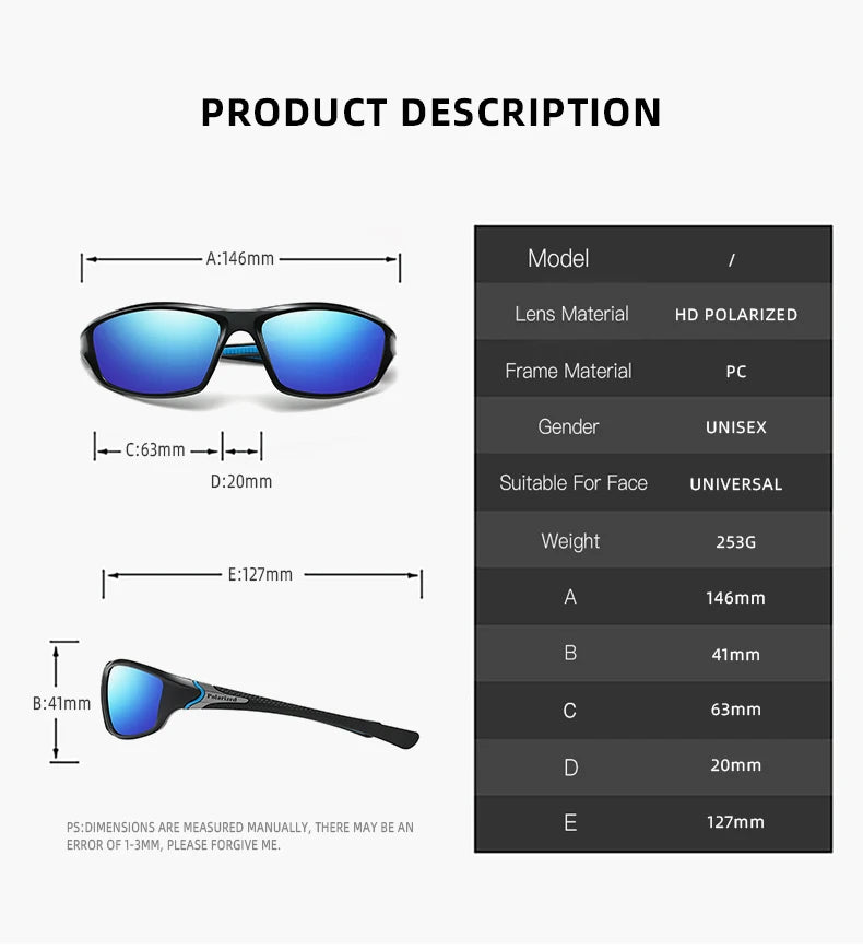 Sunglasses Running Gear: Unisex UV400 Sun Protection Sports Sunglasses for Hiking, Running, Cycling, Mountaineering / Rungear