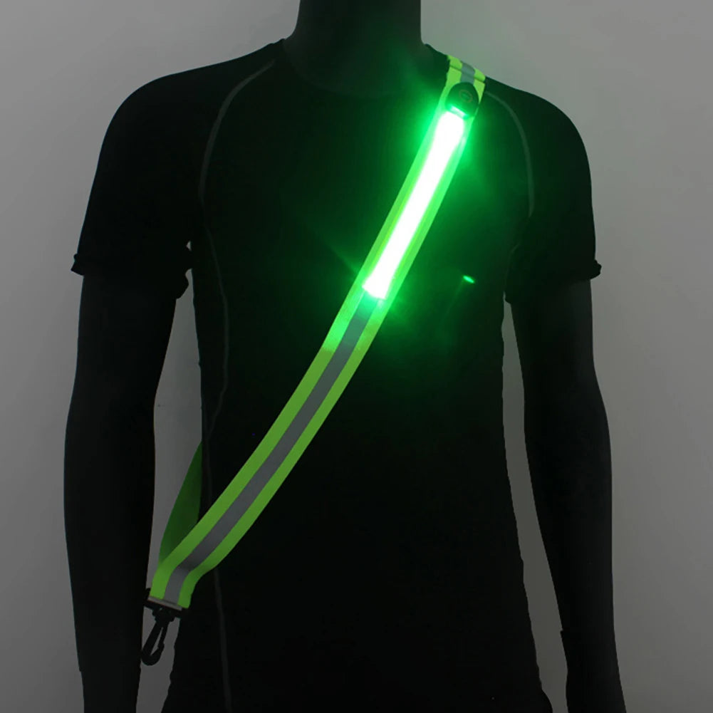 Safety LED Lights: USB Rechargeable, Reflective, Adjustable, High Visibility Safety LED Strap for Night Running / Rungear
