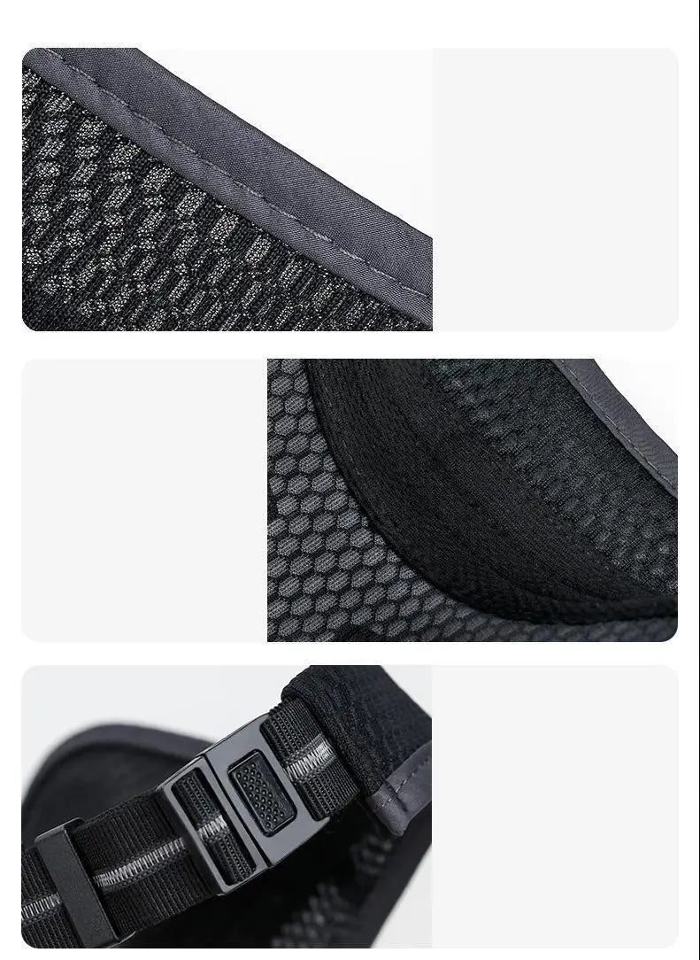 Unisex Summer Adjustable UV Protection Sports Sun Hat Visor with Mesh Brim