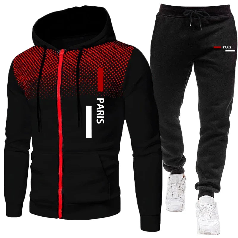 Men's Winter Apparel: Casual, Jogging Zipper Hoodie Sweatshirt and Sweatpants / Rungear