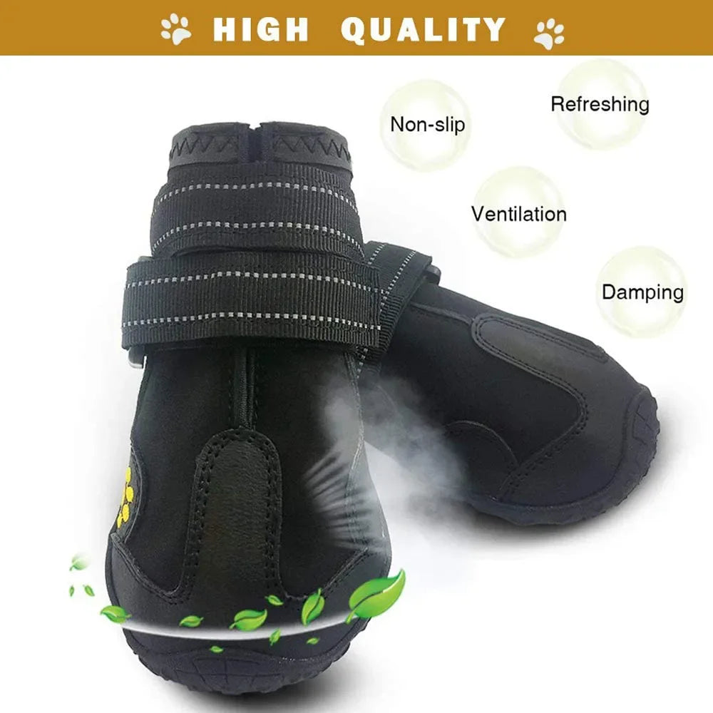 Waterproof Anti-Slip Rubber Dog Boots | Silica Gel Paw Protector Booties for Hot Pavement, Snow & Rain | RUNGEAR