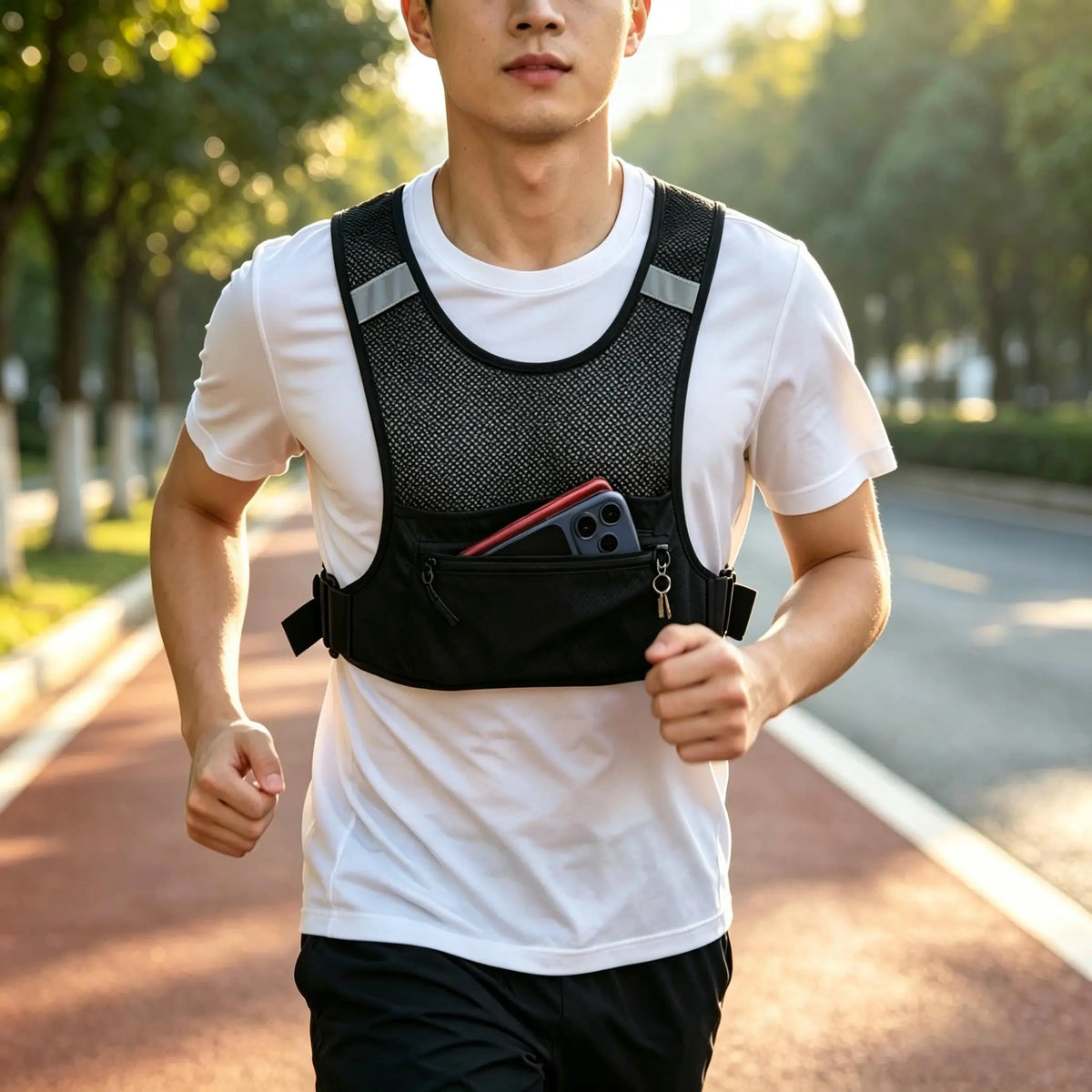 Reflective Running Chest Bag with Phone Holder