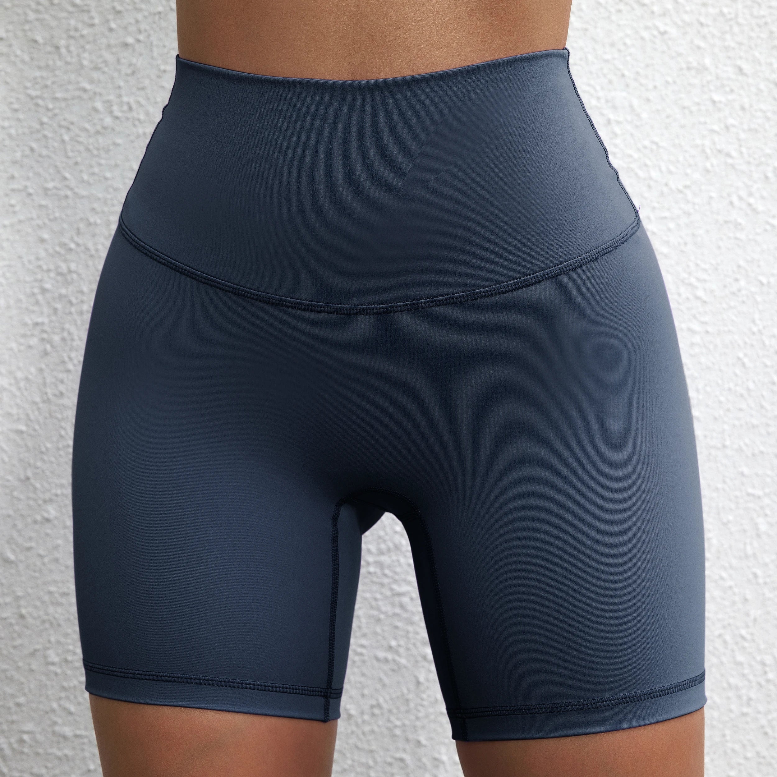 Women's Shorts Apparel: Solid Colour, High Waist, Comprehensive Fitness Sports Training Shorts with Internal Pocket / Rungear