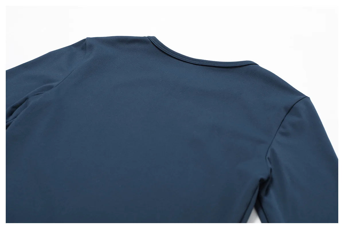 Women's Quick Dry Apparel: Breathable, Long Sleeved, Round Neck, Crop Top Workout Running, Hiking Set / Rungear