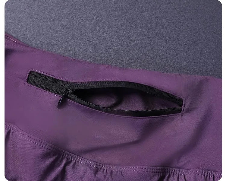 Women's Quick Dry Shorts: Lightweight, Breathable, Split Side 2 in 1 Fitness Shorts with Pockets / Rungear