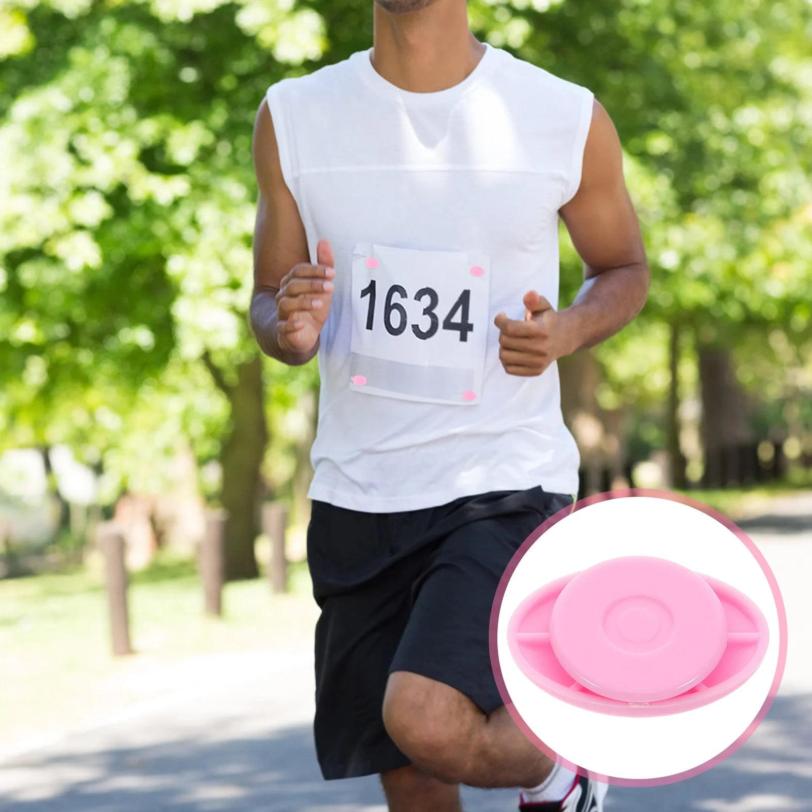 Running Accessories: 8PC Race Number Fasteners For Racing Events - Pink Race Bib Pins / Rungear