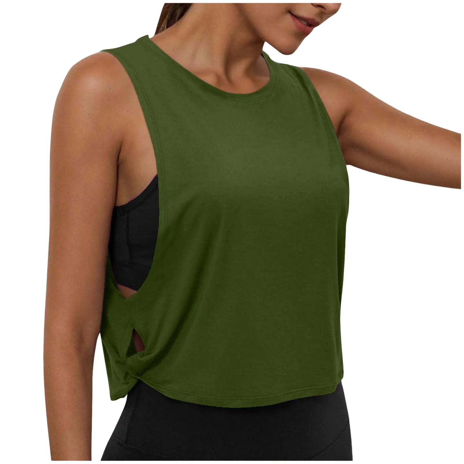 Women's Running Apparel: Lightweight, Sleeveless Casual Loose Fit, Cropped Sports Tank Top / Rungear