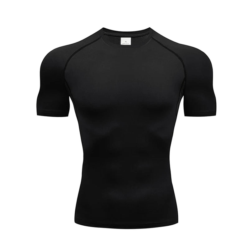 Men's Compression Training Shirt – Short Sleeve Rashguard for Running & Gym Workouts