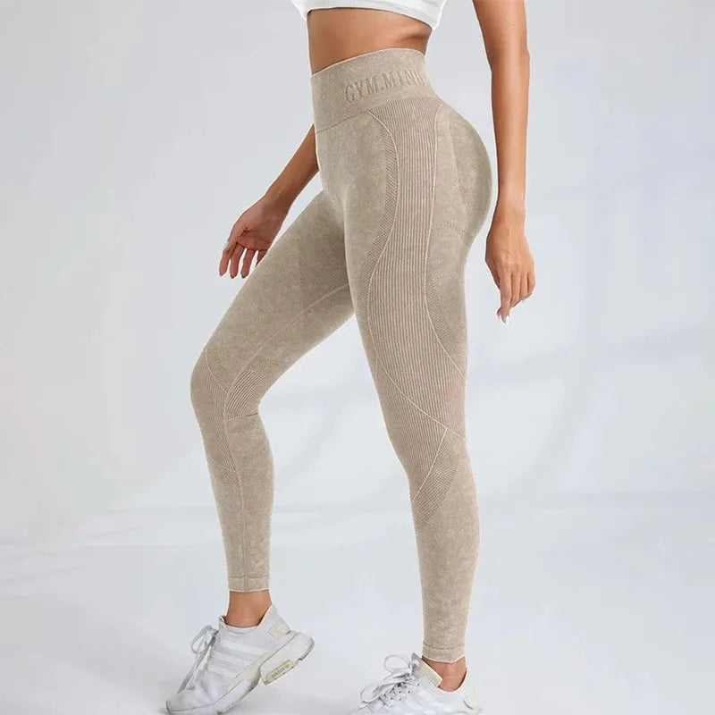 Women's Activewear Apparel: Seamless High Waist Pants Hip Lifting Outdoor Sports Tight Waist Pants / Rungear