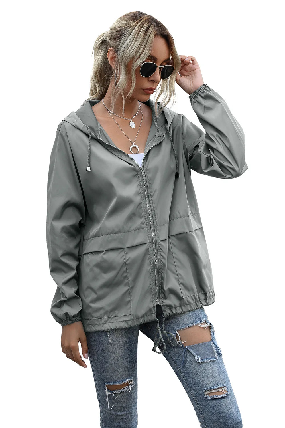 Women's Jackets Apparel: Ultralight, Waterproof, Windproof, Slim Hooded Windbreaker Jacket / Rungear