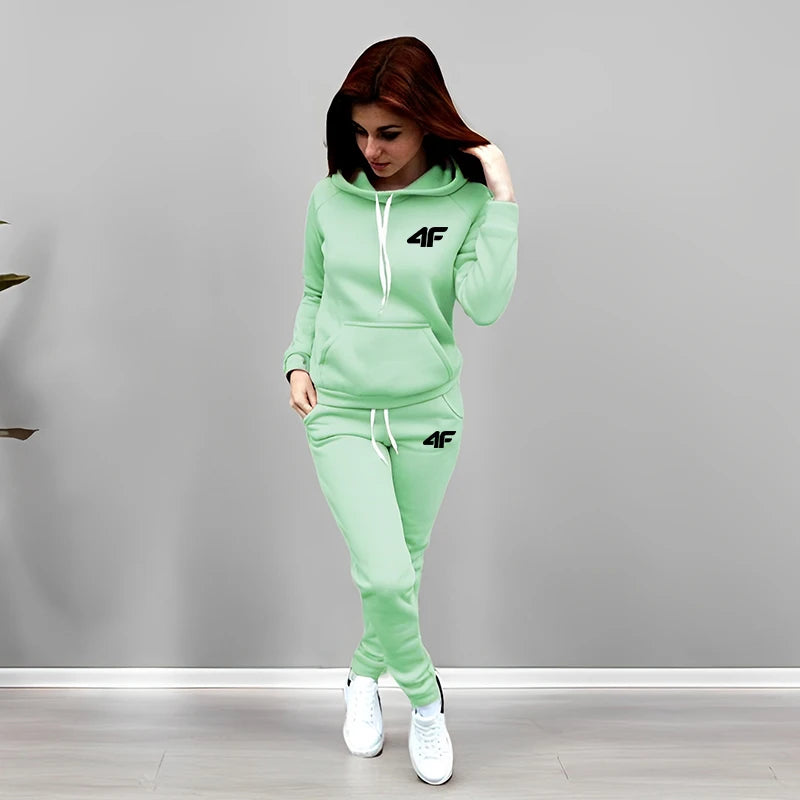Women's Winter Apparel: Outdoors, Comfort, Warm Sportswear Tracksuit Hoodies Sweatpants / Rungear
