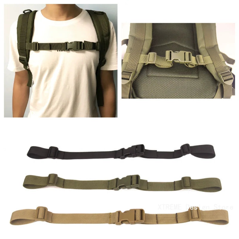 Trail Gear Accessories: Hiking Backpack Chest Strap, Adjustable, Heavy Duty, Non-Slip Pull Belt / Rungear