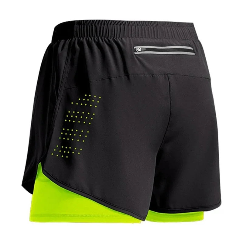 NEW Men's 2 in 1 Summer Sportswear Short For Gym Fitness Training Jogging Running