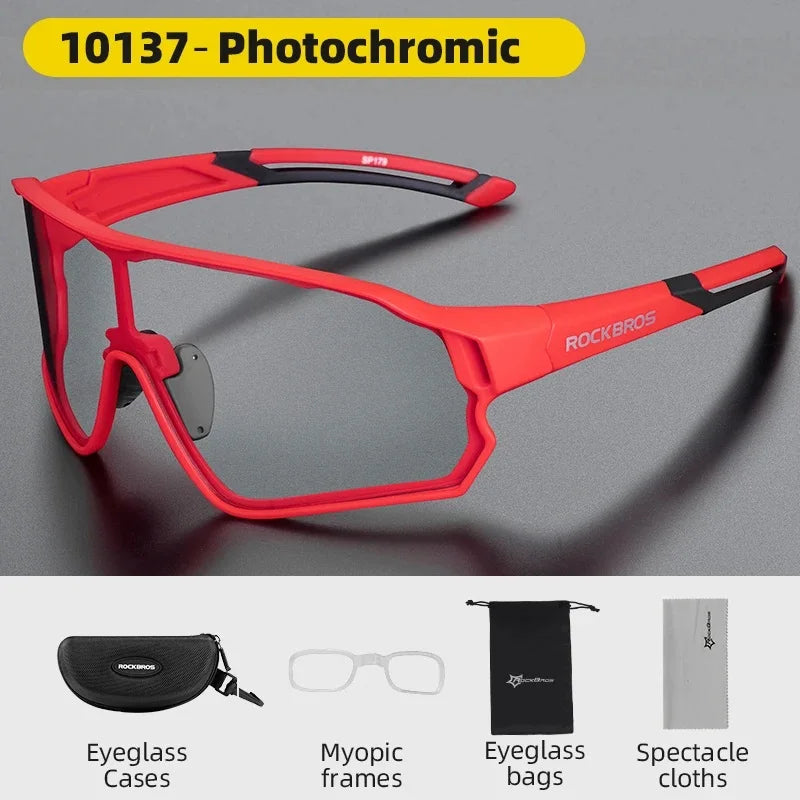 ROCKBROS Photochromic Sunglasses – UV400 Lightweight Anti-Glare Unisex Sports Sunglasses