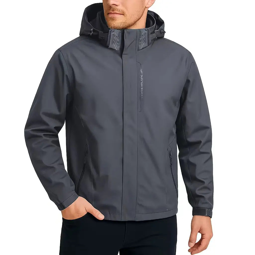 Men's Waterproof Hooded Running Jacket | Lightweight Windproof Raincoat
