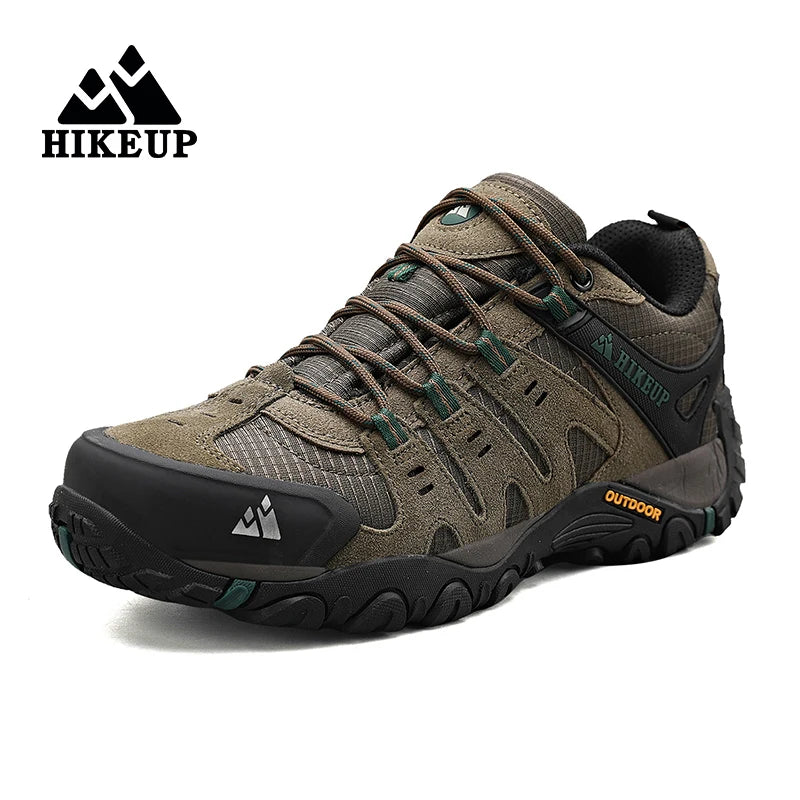 Hiking Shoe Gear: HIKEUP Men's Suede Leather, Wear-Resistant Hiking, Walking, Hunting Outdoor Shoes / Rungear