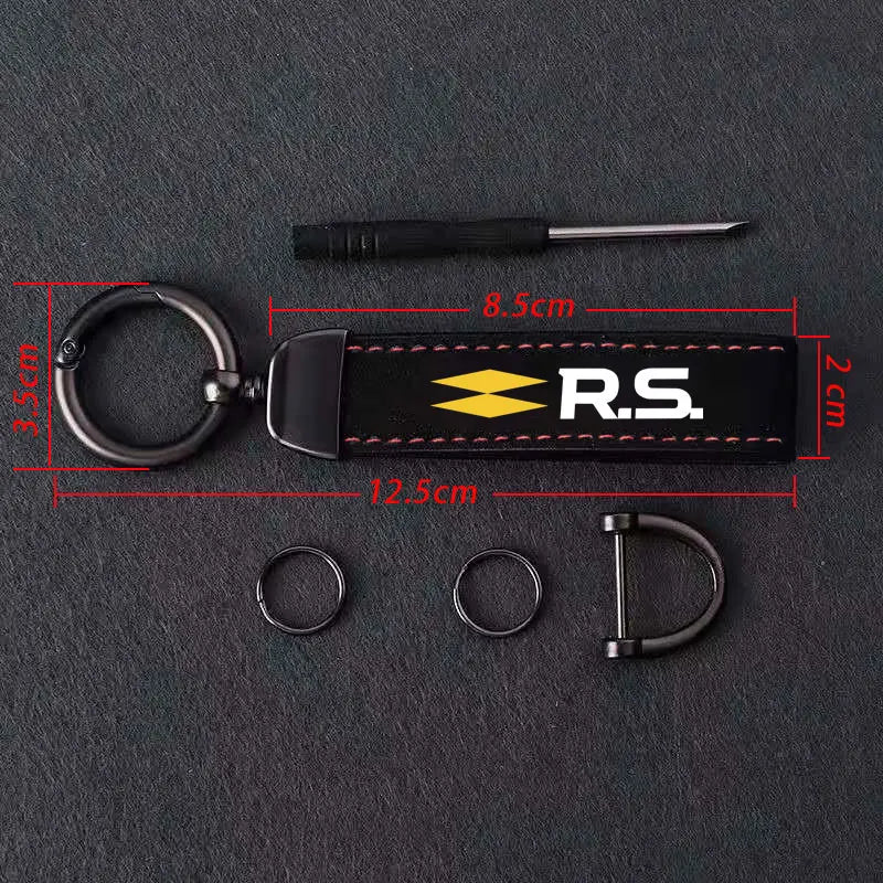 PU Leather Horseshoe Keychain – Premium Car Key Ring Holder for Renault RS | RUNGEAR