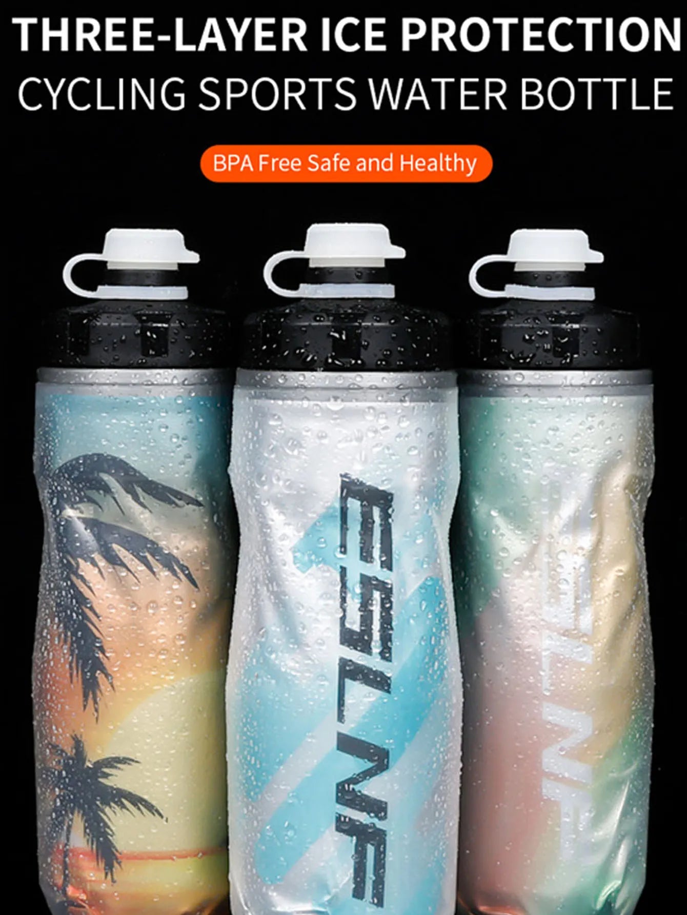 RUNGEAR 610ml Insulated Cycling Water Bottle | Squeeze Bottle for MTB, Road Bike & Outdoor Sport