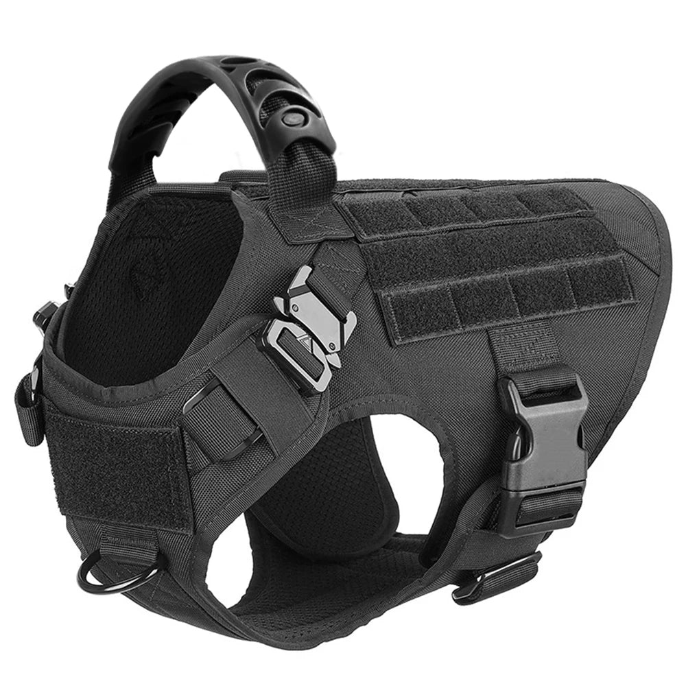 Tactical Military Dog Harness | Padded, Quick-Release Vest for Medium & Large Dogs | S–XL