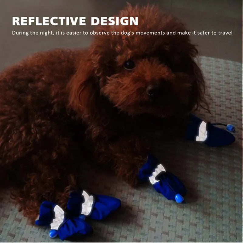 Dog Booties – Waterproof Rubber Anti-Slip Rain & Snow Shoes for Small Dogs & Puppies | Winter Paw Protection | 5 Colours