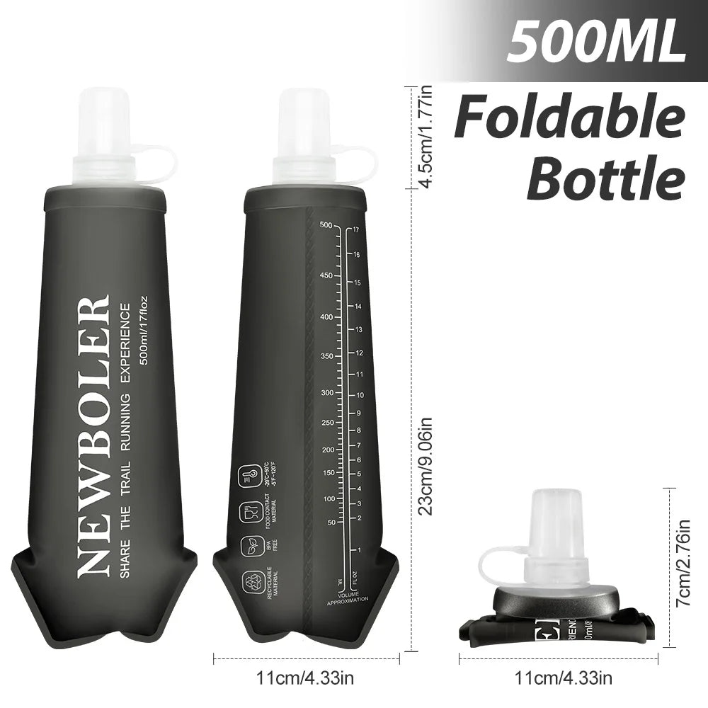 NEWBOLER Soft Flask – Foldable TPU Water Bottle | 150ml / 250ml / 500ml | Running, Hiking & Cycling