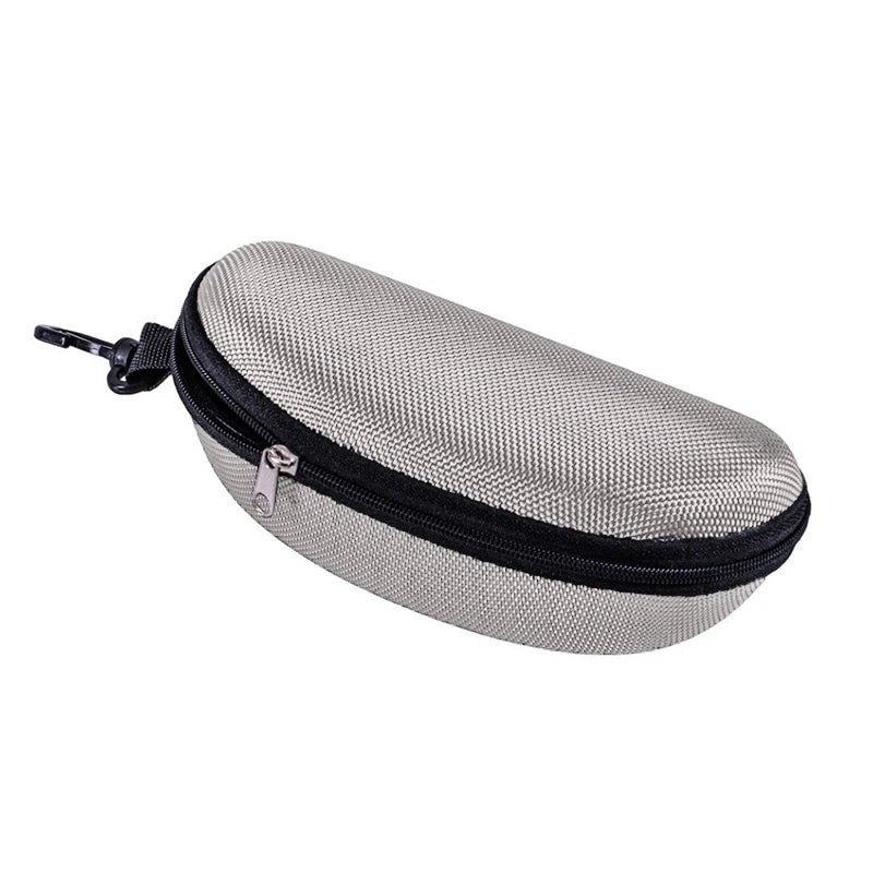 Large Hard Shell Zipper Sunglasses & Eyeglasses Case with Carabiner Clip – Waterproof Travel Protection