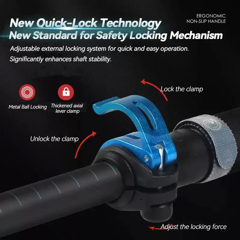 Carbon Ultra Light Foldable And Anti Slip Drill Rod Hiking Poles With External Lock