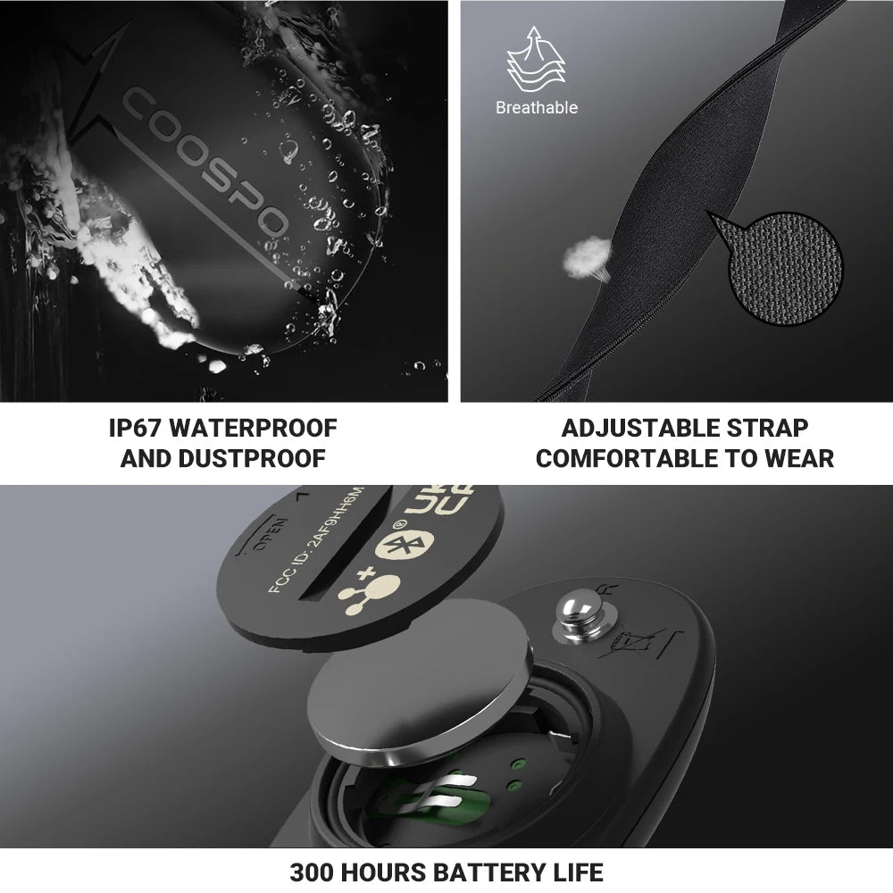COOSPO HW9 Optical Heart Rate Monitor Armband | Bluetooth 4.0 & ANT+ Fitness Sensor for Garmin & Wahoo | RUNGEAR
