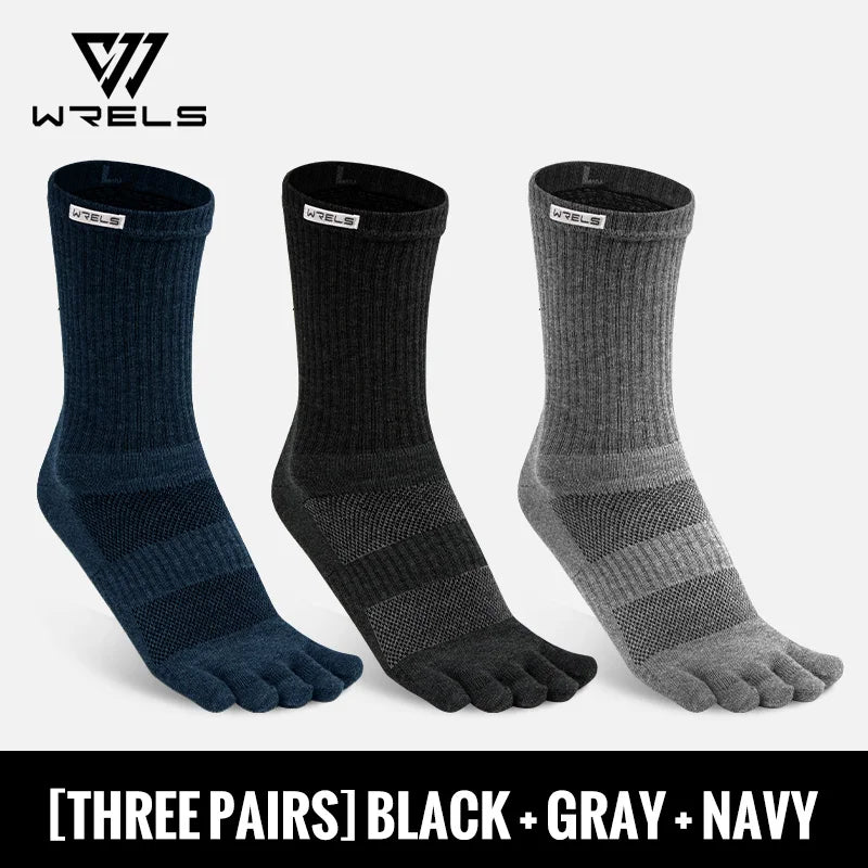 Five Finger Toe Socks | Arch Support Running Socks with Moisture-Wicking Cotton | 1, 2 or 3 Pairs